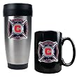 Chicago Fire MLS Stainless Steel Travel Tumbler and Black Ceramic Mug Set - Primary Team Logo Chicago Fire MLS Stainless Steel Travel Tumbler and Black Ceramic Mug Set - Primary Team Logo