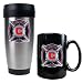 Chicago Fire MLS Stainless Steel Travel Tumbler and Black Ceramic Mug Set - Primary Team Logo