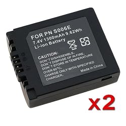 2x CGR-S006A Battery for Panasonic DMC-FZ50 FZ7 FZ30 FZ28