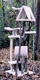 Ultimate Utopia 5 Level Rustic Cat Tree : Color BLUE : Leg Covering SISAL ROPE ON ONE LEG : Size 1 CRADLE,2 ROUND,1 PAGODA, 1 TUNNEL, 1 A