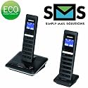 TEVION / MEDION MD 82622 Design Twin DECT Telefon 2 Mobilteile Full ECO GAP AB ° SMS ° Anzeige der letzten 30 Anrufe ° TEVION Label