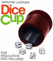 Bicycle, Black Leather Dice Cup with 5 Bicycle Dice
