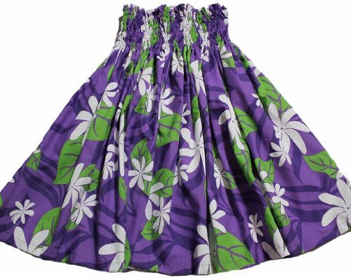 Hawaiian Pa'u Hula Skirt, Purple Flower