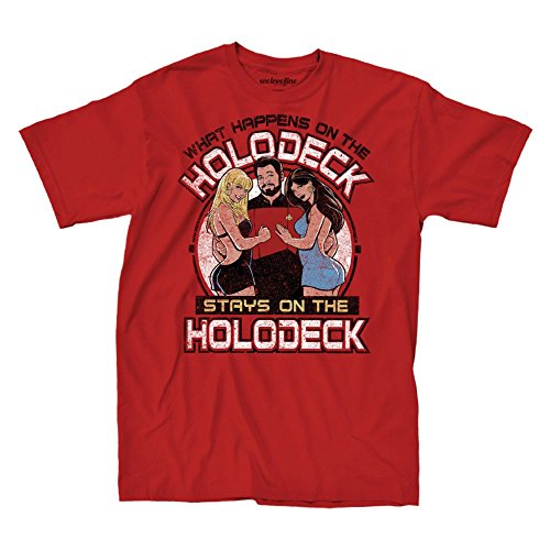 Star Trek Next Generation Commander Riker Holodeck Mens T-shirt Red
