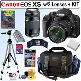 CANON EOS REBEL XS – DIGITAL CAMERA – SLR – 10.1 MPIX – CANON EF-S 18-55MM IS AS WELL AS EF 75-300MM LENSES – VISUAL ZOOM: 3 X – UPHELD MEMORY: SD, SDHC – BLACK