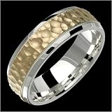 Giorno - Stunning Two Tone Comfort Fit Wedding Band for Him & Her! Custom Made! Choose your Size.