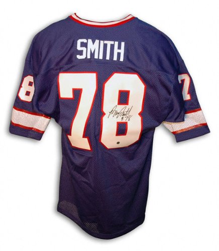 Bruce Smith Autographed Throwback Blue Jersey