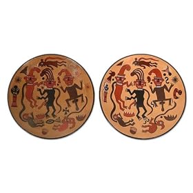 Ceramic plates, 'Ancient Warriors' (pair) by NOVICA