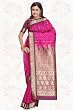 Pink Tana Fancy Art Silk Sari with heavi zari Pallu