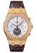 Audemars Piguet Royal Oak Men's Silver Dial Brown Strap 18K Yellow Gold Chronograph T...
