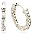 Sterling Silver 1/3 cttw Diamond Hoop Earrings