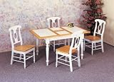 5 Piece Natural-White Dinette Set By Coaster Furniture