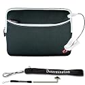 New Black Amazon Kindle DX Carrying Sleeve With Extra Pocket + Determination Hand Strap + E Reader Light (White)