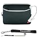 New Black Amazon Kindle DX Carrying Sleeve With Extra Pocket + Determination Hand Strap + E Reader Light (White) + 30 Day Customer Satisfaction Warranty