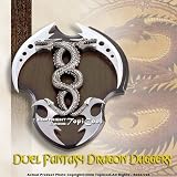 Fantasy Duel Dragon Dagger Sword W/ Wall Mount Plaque