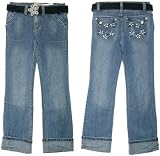 GIRLS - BONGO Stretch Cuffed Denim W/ Belt, QH63677-MED-STK