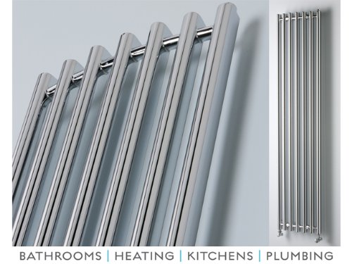 Ultraheat Trojan Chrome Vertical Designer Radiator 390 x 1760mm