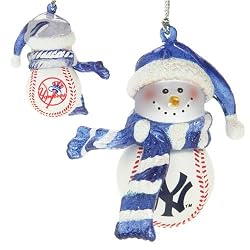 New York Yankees MLB Striped Acrylic Snowman Ornament (3")