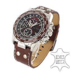 JAY BAXTER HERRENUHR ECHTLEDER UHR CHRONOGRAPH LOOK BRAUN QUARZ EDELSTAHL J-CL3A