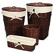 Woven Wicker 4-pc. Hamper Set with Dark Stain