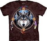 The Guide Wolf Dream Catcher Men's Brown Tee