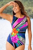 Longitude® Plus Size Twister High Neck Swimsuit - Women's Swimsuit Plus Size Swimsuit