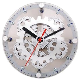 Maple's Dual Purpose Desktop / Wall Mountable Moving Gear Mechanical Automotive Inspired Clock