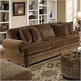 IMAGE OF Boston Beautyrest Stationary Sofa Fabric: Lake Charles Brandy