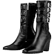 Icon Bombshell Women's Leather Streetbike Racing Motorcycle Boots - Black