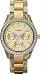 Women's Stainless Steel Case Gold Plastic Resin Band Gold Dial Quartz