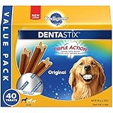 PEDIGREE DENTASTIX Original Large Treats for Dogs - Value Pack 2.08 Pounds 40 Treats