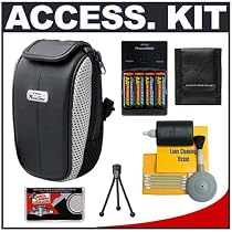 Canon PowerShot PSC-100 Carrying Case with 4 AA Batteries & Charger + Accessory Kit for A570 IS, A580, A590 IS, A630 A640, A650 IS, A710 IS, A720 IS, A1000 IS, A2000 IS, E1, G10, SX100 IS, SX110 IS Digital Cameras
