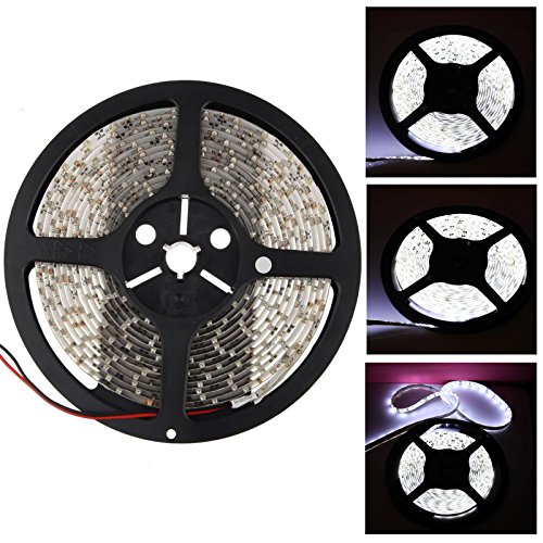 (Ship From US)RONSHIN 5M 16ft 3528 SMD Cool White Color Changing Flexible 300 LEDs Strip Flash Lights Waterproof DC12V 60led/m Energy Saving LS20006