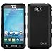 Asmyna Rubberized TUFF Hybrid Phone Protector Cover for LG D415 Optimus L90 - Retail Packaging - Black/Black