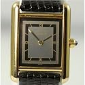 Vintage/Antique watch: Pre-owned Women's Cartier Watch Vermeil Two-Tone Dial Swiss Quartz 1980's
