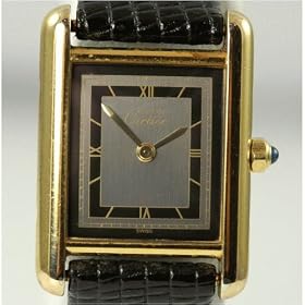 Vintage/Antique watch: Pre-owned Women's Cartier Watch Vermeil Two-Tone Dial Swiss Quartz 1980's