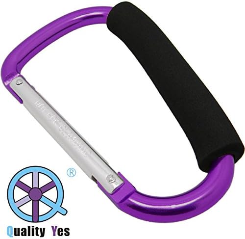 QY Purple Color 6.25 Inches Outsize D Shape Biner Carry Handle Hook Clip Snap Hook