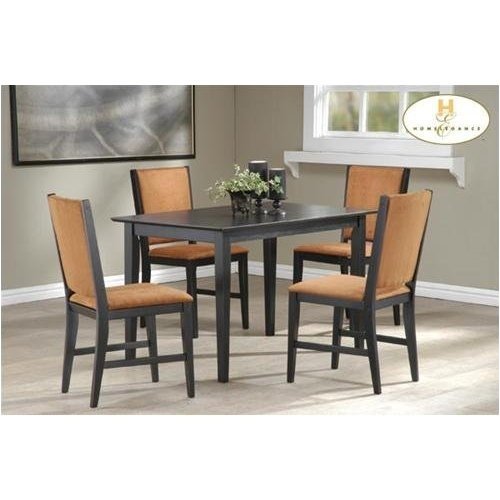 Home Elegance 625BK-5 5PCS Black Sand-Through Dining Set 