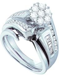 1.09CT DIAMOND FLOWER BRIDAL SET