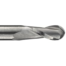 Niagara Cutter CB230 Carbide Ball Nose End Mills, Inch, Uncoated (Bright) Finish, Roughing and Finishing Cut, 30 Degree Helix, For Use With All Materials