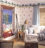 Tropical Beach Doors Mural