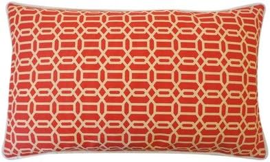 Jiti Mosaic Outdoor Polyester Throw Pillow, 12 by 20-Inch, Red