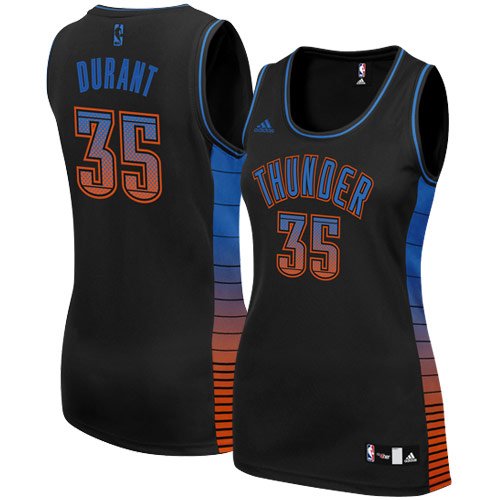 adidas Kevin Durant Oklahoma City Thunder Women's Vibe Swingman Jersey - Black (Small)