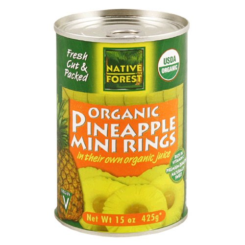 Native Forest Organic Pineapple Mini Rings, 15-Ounce Cans (Pack of 12) by Native Forest