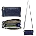 Belfen Women Smartphone Leather Zipper Clutch with removable Wristlet (Navy blue)