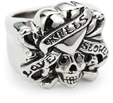 Ed Hardy Love Kills Slowly Stainless Steel Cubic Zirconia Ring, Size 7