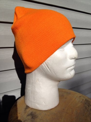 Blaze Orange Winter Safety Watch Beanie Hat