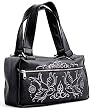 Lux de Ville FLOWERS & SPARROWS Day Bag- Black with Baby Pink