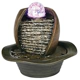 Indoor Fountains item: ORE International K325 Indoor Table Fountain with LED Light Earth Tone, 8-Inch