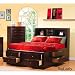 California King Coaster Bookcase Storage Bed in Rich Cappuccino Finish